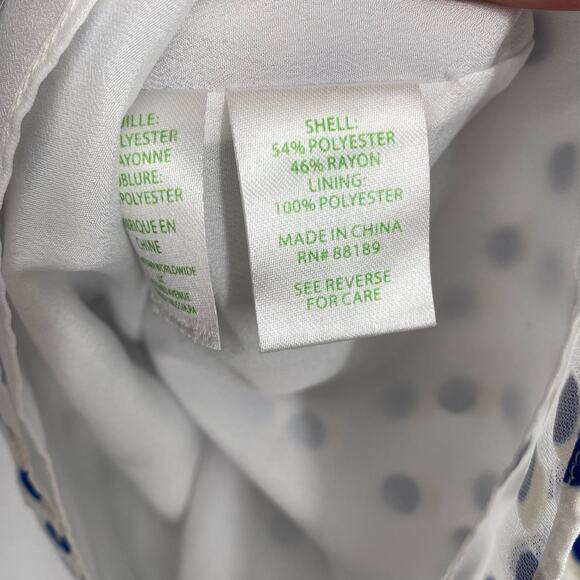 Lilly Pulitzer Lou Lou Top In Bennet Blue Polka Dot Off The Shoulder Size XS - Picture 5 of 8